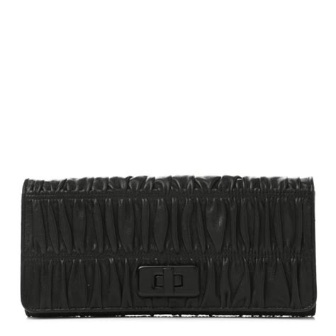 PRADA Nappa Gaufre Wallet Black 965630 